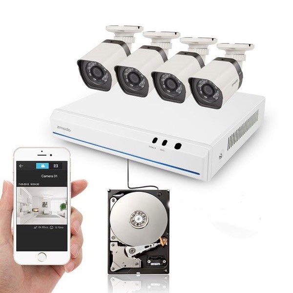 Kamera set ZMODO 720P sPoE 4CH NVR + 4x IP CAM + 1TB HDD digitálne