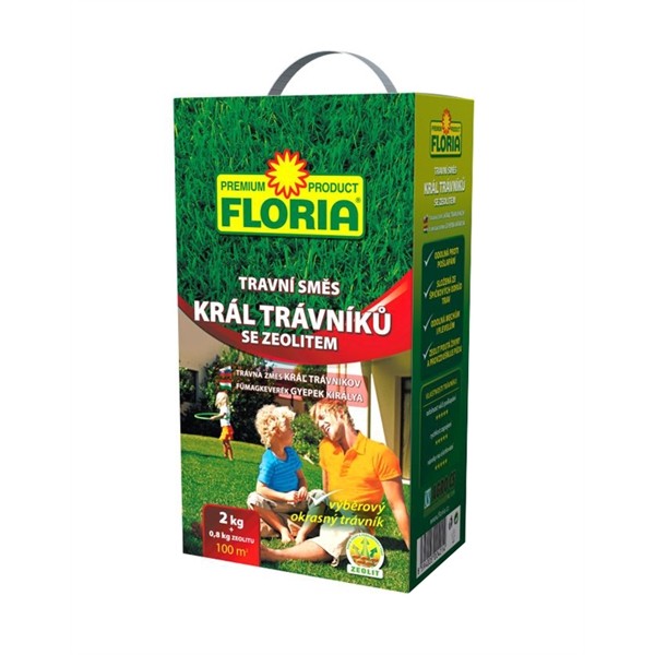 Zmes trávna FLORIA Kráľ trávnikov 2kg + 800g zeolit